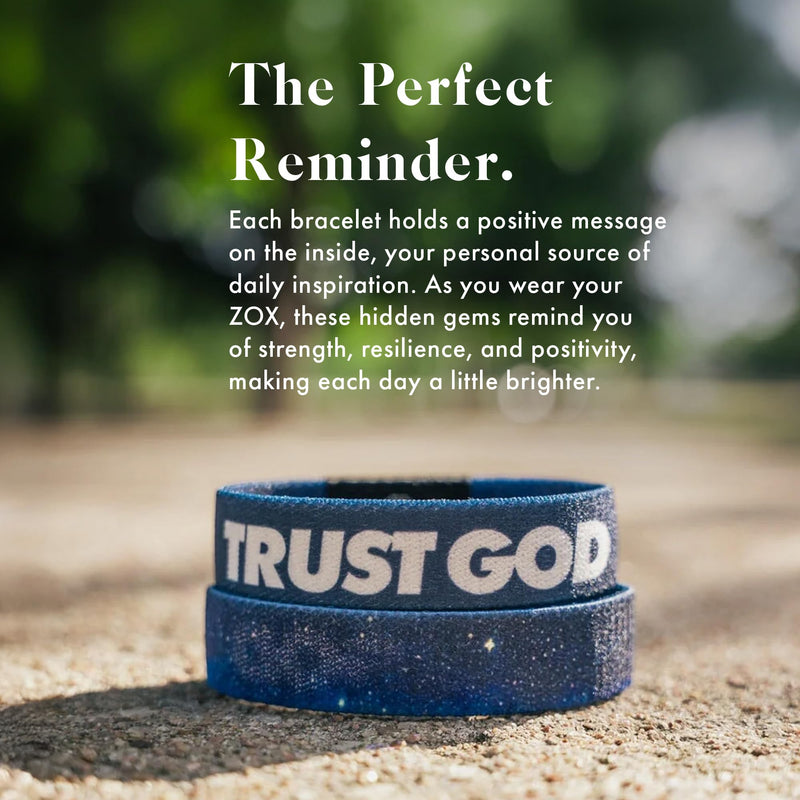 ZOX Interactive Bible Verse Bracelets — Trust Bible Pack | Compatible with iPhone & Android, Scan for Daily Scripture, Stretchy Elastic Wristband, Fun Gift for Men, Women & Teens 4-Pack Multi Medium