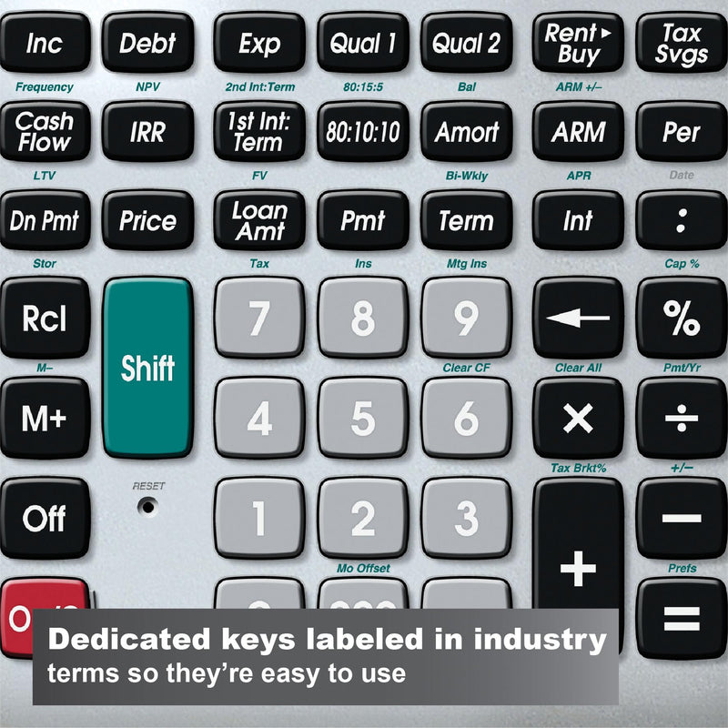 Calculated Industries 43430 Qualifier Plus IIIfx Desktop PRO Calculator | Real Estate Mortgage Finance, Clearly-Labeled Keys, Buyer Pre-Qualifying, Payments, Amortizations, ARMs, Combos, FHA/VA