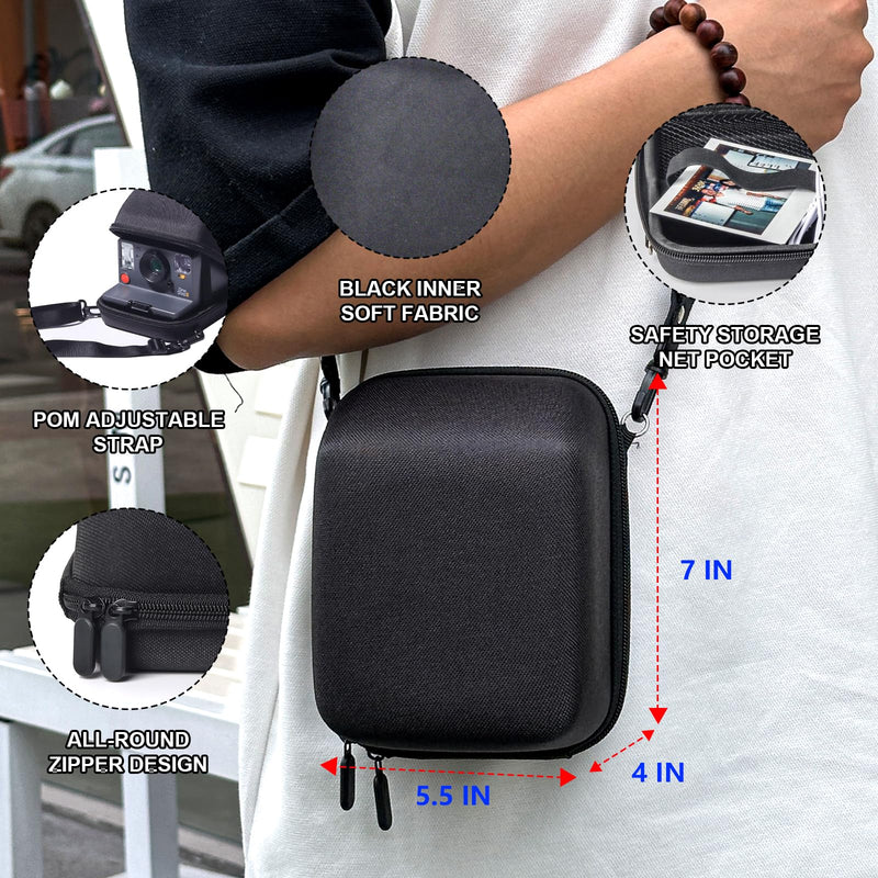 [AUSTRALIA] - WOGOZAN Camera Case Kit for Polaroid Now 2nd/3rd, Now+ Gen 2/3rd, I-Type, OneStep, FILP, Instant Camera, Protective Case with Lens Cap and Lens Cover Sticker, 28 Photo Album (Black) (No Camera) Black 
