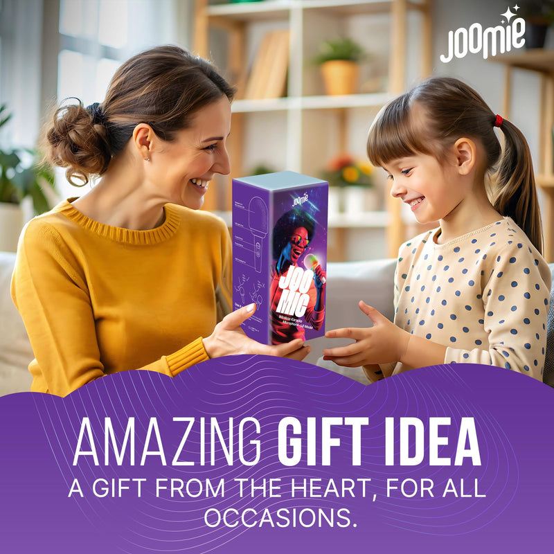 Joomie Kids Wireless Pink Karaoke Microphone - Fun Musical Toy with Pink Windscreen, Safe Design, Easy Controls, and Long Battery Life for Children's Parties, Playdates, and Imaginative Play
