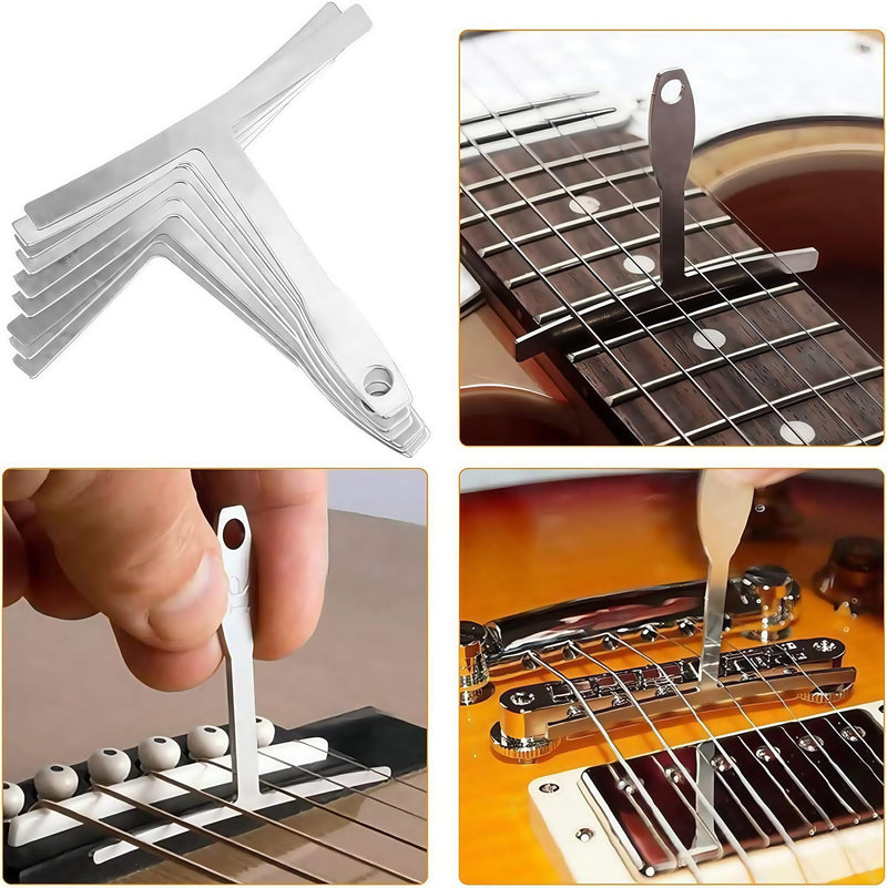 Guitar Repairing Maintenance Tool Kit 72Pcs Guitar Repair Kit Including Guitar Strings, Plectrums, Bridge, Guitar Code For Acoustic Electric Guitar Bass Ukulele