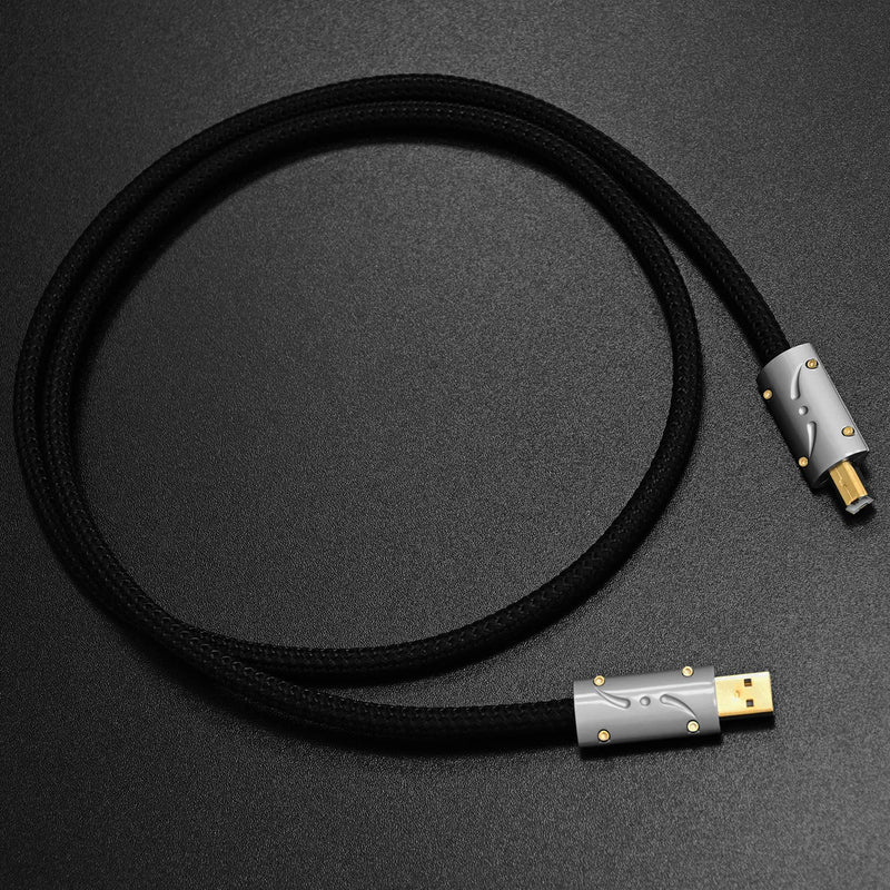 Viborg HiFi USB A to B Cable Silver Plated Copper 4.9FT for Audiophile Audio, DAC, Decoder, Printer, Scanner (UC01) 1.5 m UC01