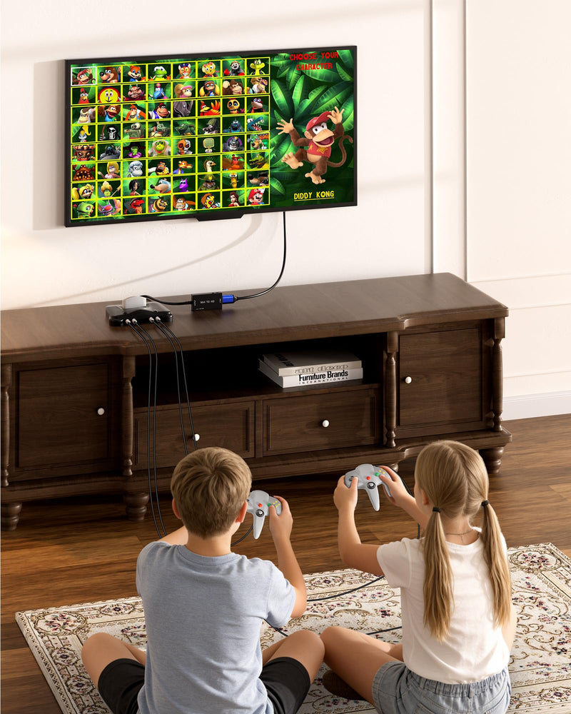 [AUSTRALIA] - HDMI Converter for N64, Gamecube, SFC & SNES – Convert S-Video to HDMI (Cleaner Output Than RCA Composite) – Plug & Play Adapter with 1.5m HDMI Cable, No External Power Required Black 
