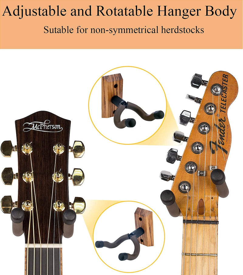 [AUSTRALIA] - Guitar Ukulele Wall Mount Hanger,Guitar Hangers,Hooks,Holders,Stand, 3Pack Zebra Hardwood Guitar Wall Mount Hanger,for Acoustic,Electric,Guitar,Bass,Banjo,Mandolin,Ukulele 3Pack,Zebra Hardwood 
