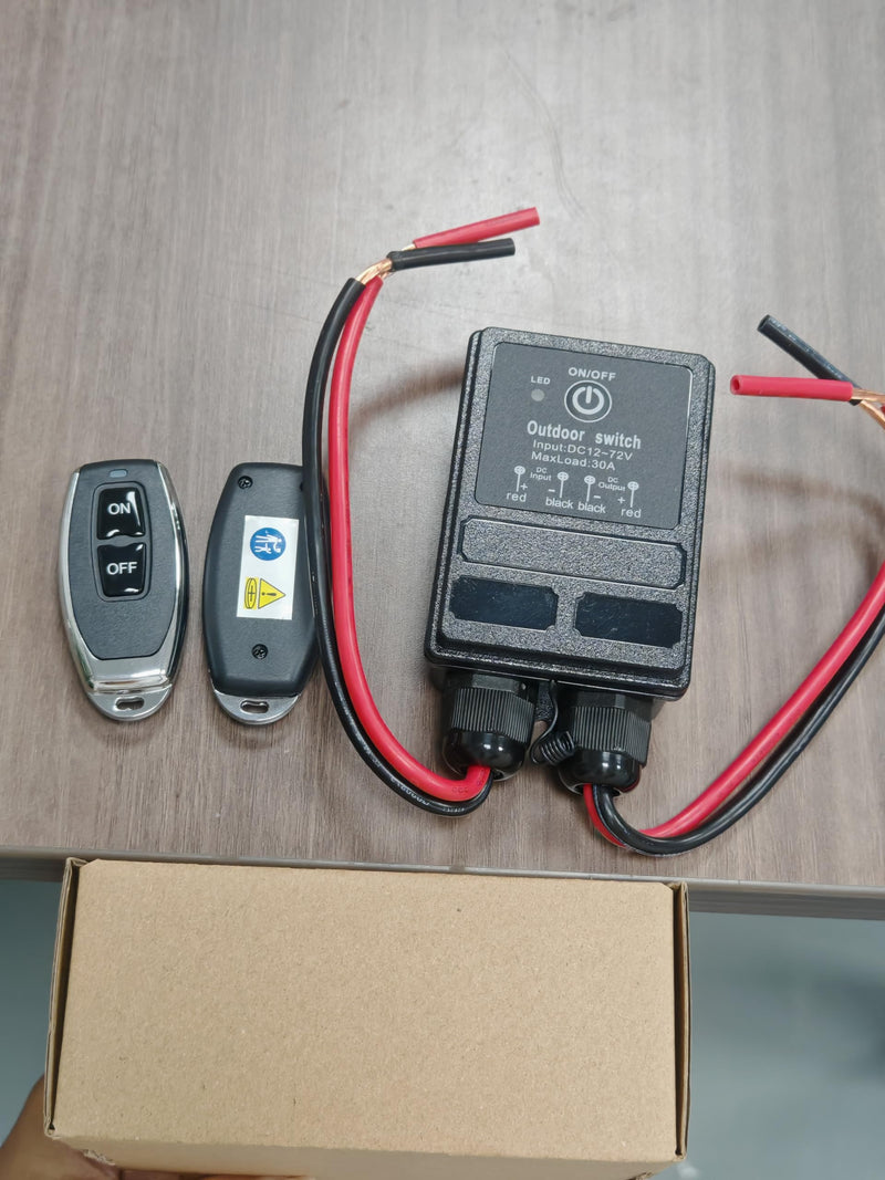 Waterproof Remote Control Relay Switch, 328ft Long Range Wireless Remote Switch,DC 12V-72V Relay RF Remote Control Switches for Outdoor Light