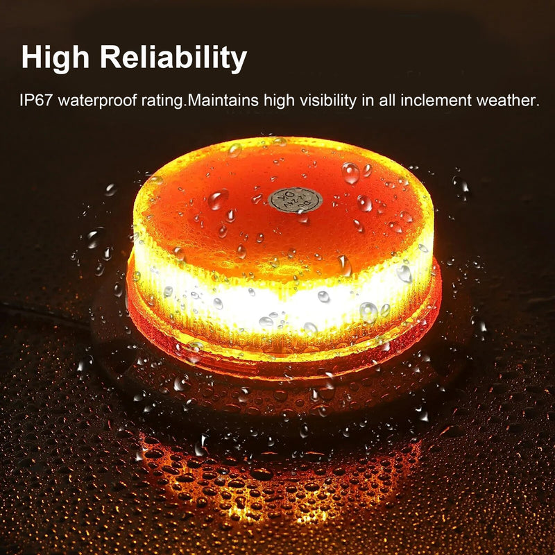 ONERAY Amber Beacon Strobe Light, Flashing Emergency Warning Lights, Permanent Mount 360°Roof Top Safety Flasher for Vehicles, Trucks, Tractor, Golf Carts, Postal Car (Screw) Screw