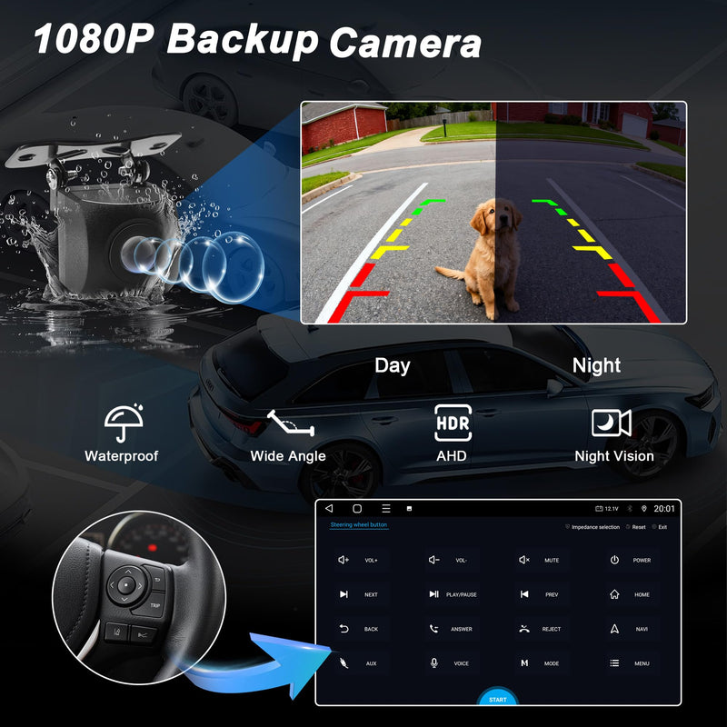 4Core & 32GB Android 15 OEM Car Radio for Toyota Camry 2007-2011 | Upgrade Wireless CarPlay & Android Auto with WiFi 6, Bluetooth 5.4, GPS, FM/RDS Radio, EQ, SWC, 1080P Backup Camera OEM-4Core-2GB RAM+32GB ROM