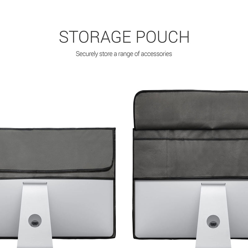 kwmobile Cover Compatible with 24-26" Monitor - 3-in-1 Case with Storage for Mouse, Keyboard - Dark Grey