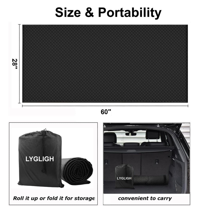 Upgraded Rolling Creeper Mat, 2.5Lbs Heavy-Duty Thick Reinforced | 4-Layer for Low Clearance, Foldable, Under Car Repair, Portable Storage Bag, Portable Mechanics Mat, Cool Gifts, 60"x28" 60"x28"