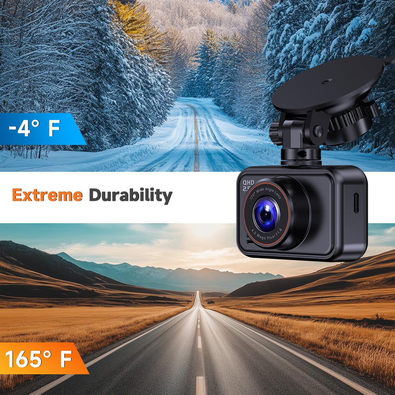 [AUSTRALIA] - Dash Cam Front and Rear, 2.5K Dual Dash Camera for Cars, 2560P Mini Car Camera, 2 inch IPS Screen, 32GB Card Included, WDR Night Vision, 24 Hours Parking Monitor, G-Sensor, Support 256 GB Max 