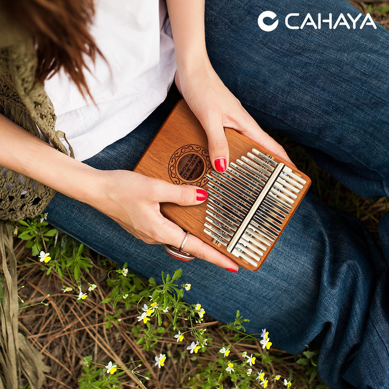 [AUSTRALIA] - CAHAYA Kalimba Thumb Piano Portable - 17Keys Finger Piano Marimbas with Carrying Bag, Tune Hammer Musical Instruments Gift for Kid Adult Beginners CY0338 