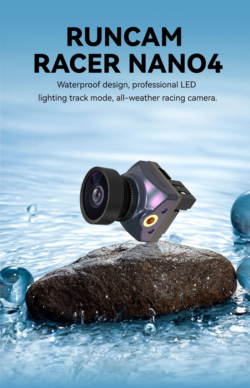 RunCam Racer Nano 4 FPV Camera - Waterproof 1200TVL All-Weather Racing Camera for FPV Racing Drone