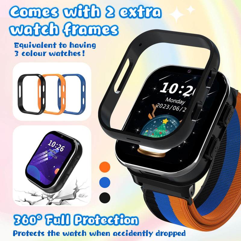 Smart Watch for Girls Boys, Kids Smartwatch with 4G SIM Card, Smart Watch for Kids Touch Screen SOS Emergency Call Calculator Clock Camera Games Music Player, Toys Gifts for Ages 4-12 (Black) LT49 Black NO GPS