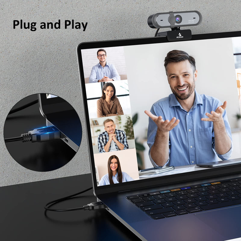 NexiGo N660P 1080P 60FPS Webcam with Software Control, Dual Microphone & Cover, Autofocus, HD USB Computer Web Camera, for OBS/Gaming/Zoom/Skype/FaceTime/Teams/Twitch Black