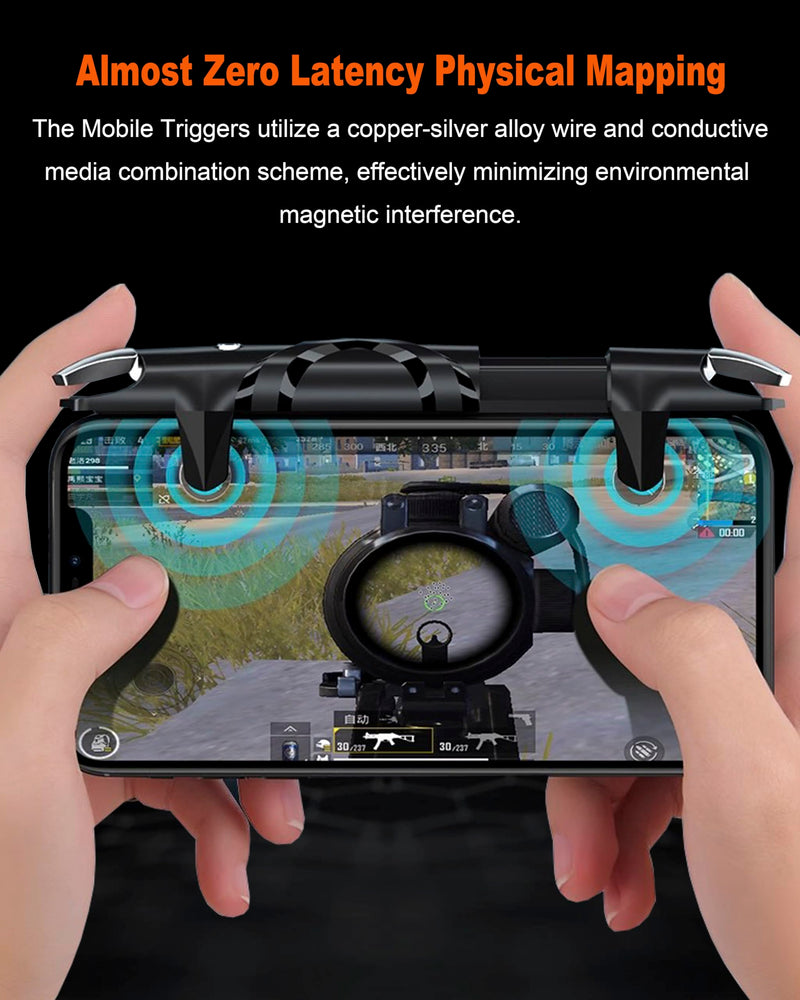 Mobile Phone Controller for Android & iPhone, Game Controller Compatible with PUBG Mobile/Knives Out/Call of Duty Mobile, Phone Triggers for Gaming with Sensitive Shoot and Aim