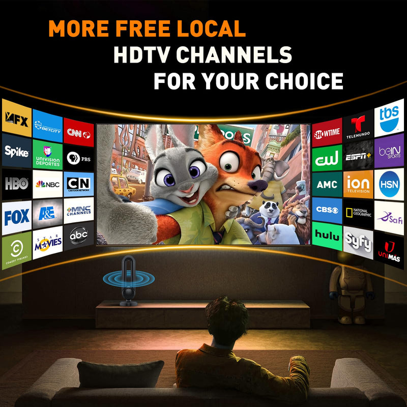 [AUSTRALIA] - TV Antenna-TV Antenna Indoor, Smart TV Antenna 600+ Miles Range Reception, 18ft Coax Signal Booster, HD TV Antenna for Local Channels & Support 4K 1080P Suitable for All Smart TV and All Older TV's 