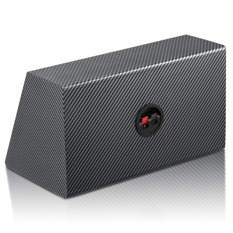 6" X 9" Speaker Enclosure, Trapezoidal Car Speaker Empty Enclosure for Home | w/Sound-Absorbing Cotton & Speaker Spikes Pad Mat, PVC Veneer Speaker Box Enclosure, Vehicle Sub Sound Supplies 6 x 9 Inch