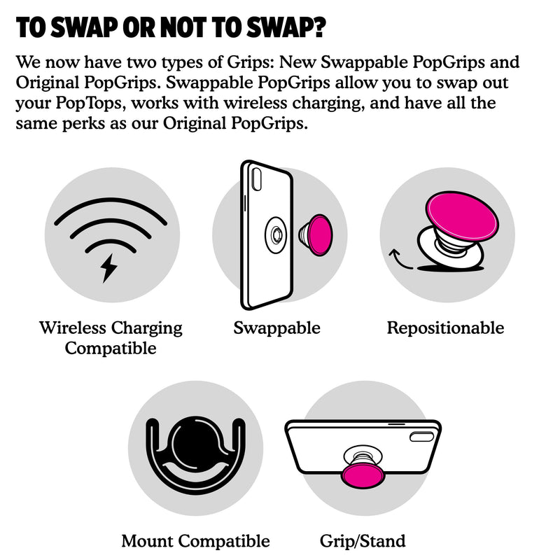 PopSockets: Phone Grip with Expanding Kickstand, Pop Socket for Phone - Checker Black