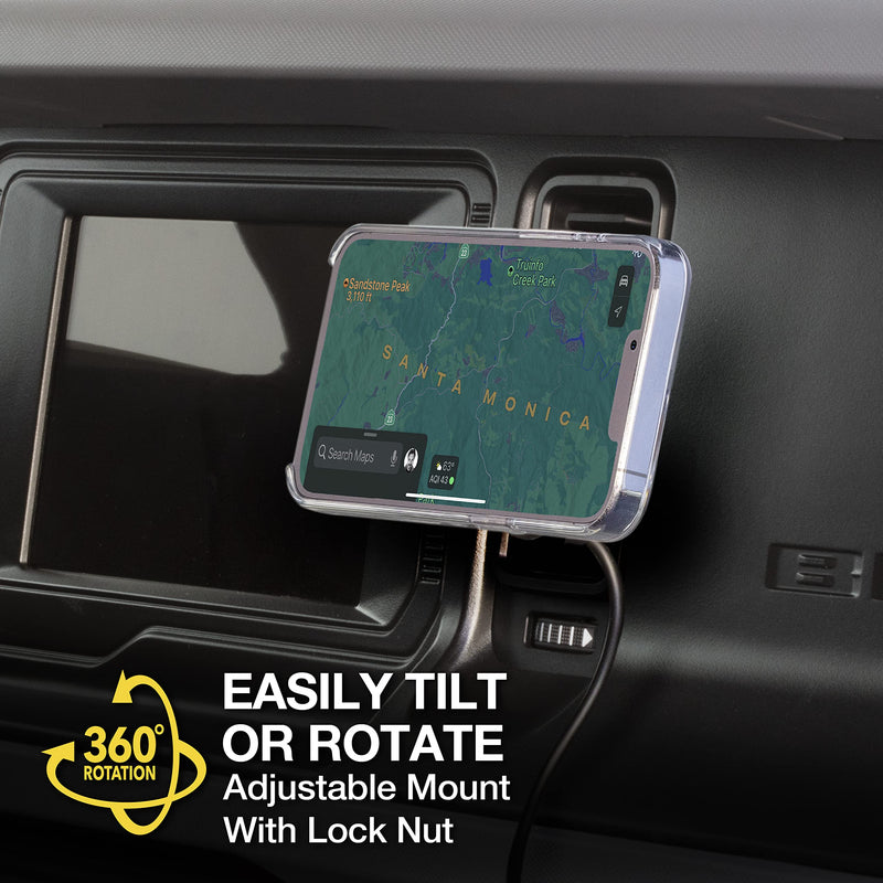 Scosche MQ5WDV-1 MagicMount Pro Charge5 Window/Dash/Vent 15W Magnetic, Qi-Certified, Wireless Charging Phone Mount, Cell Phone Holder for Car Compatible with MagSafe, iPhone, Galaxy and Qi Devices Window / Dash / Vent