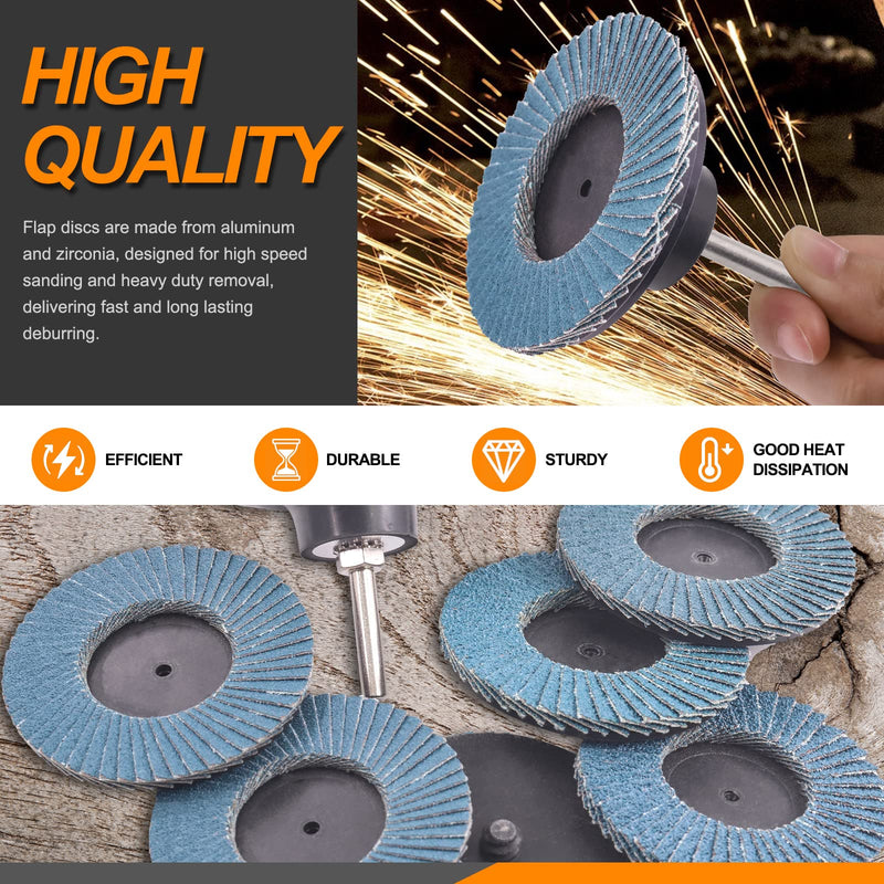 Rustark Flap Grinding Disc Kit Roll Lock Flap Sanding Wheels with Disc Pad Holder (3inch) 3 Inch
