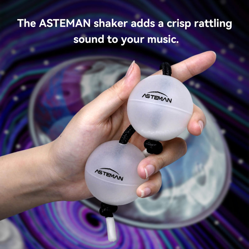 AS TEMAN Rhythm Ball Asalato Shaker Kashaka Percussion Instrument,Suitanle for Adult Beginners,White Balls with Black String(Single-Handed Two Balls)