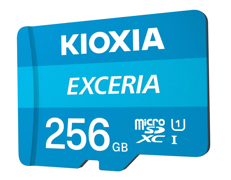 Kioxia 256GB microSD Exceria Flash Memory Card w/Adapter U1 R100 C10 Full HD High Read Speed 100MB/s LMEX1L256GG2