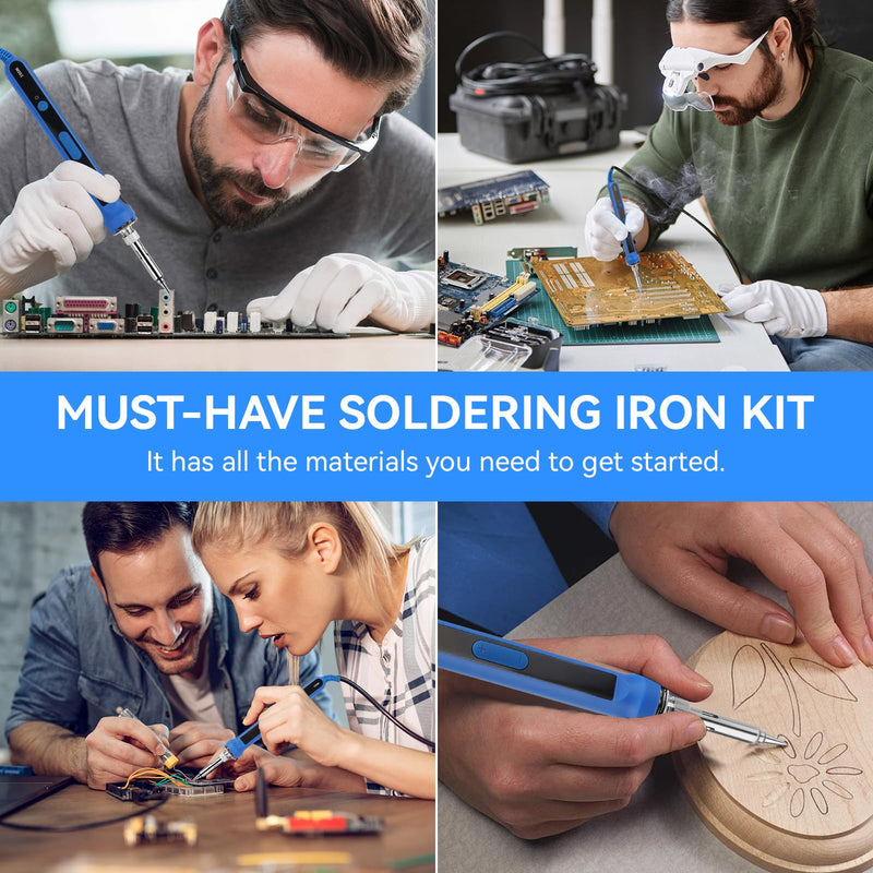 Ltkolben Set 100 W, LED Lt Piston with Temperature Control 180-520C, Soldering Kit with On/Off Switch, 50 g Litter Wire, 5 Litre Tips, Discharge Pump, Lt Piston Stand, Tweezers, Digital Multimeter (15 15 pieces