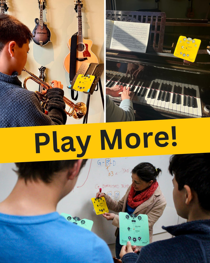 Circle of Fifths Wheel Tool with Built-In Stand - Back to School Music Learning Tool - Music Theory Chord & Key Decoder - Learn Progressions, Scales & Keys - Tool for Guitar, Piano, Ukulele & more Yellow