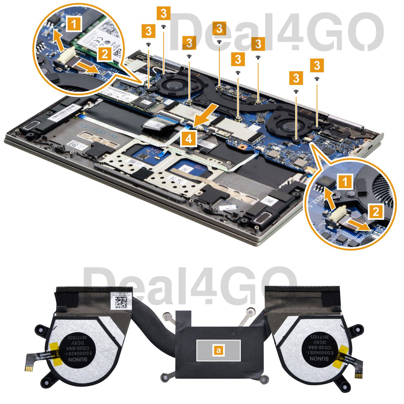 Deal4GO CPU GPU Graphics Cooling Heatsink Thermal & Fan 5H40Q95820 Replacement for Lenovo Yoga 730-13IKB (81CT)