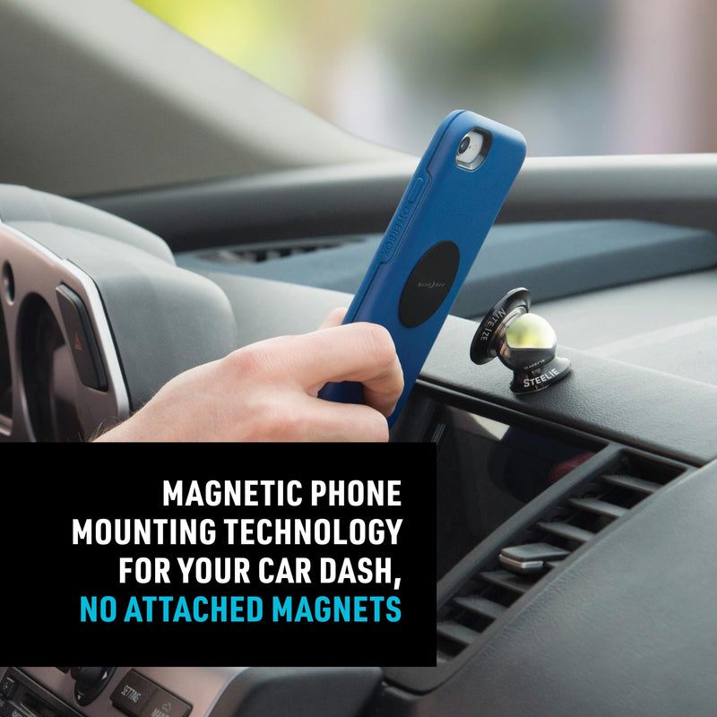 Nite Ize Steelie Orbiter Dash Kit - Metal Plate Attaches to Exterior of Charger - Dashboard System with Magnetic Socket, Dash Mount & Metal Plate - Orbiter