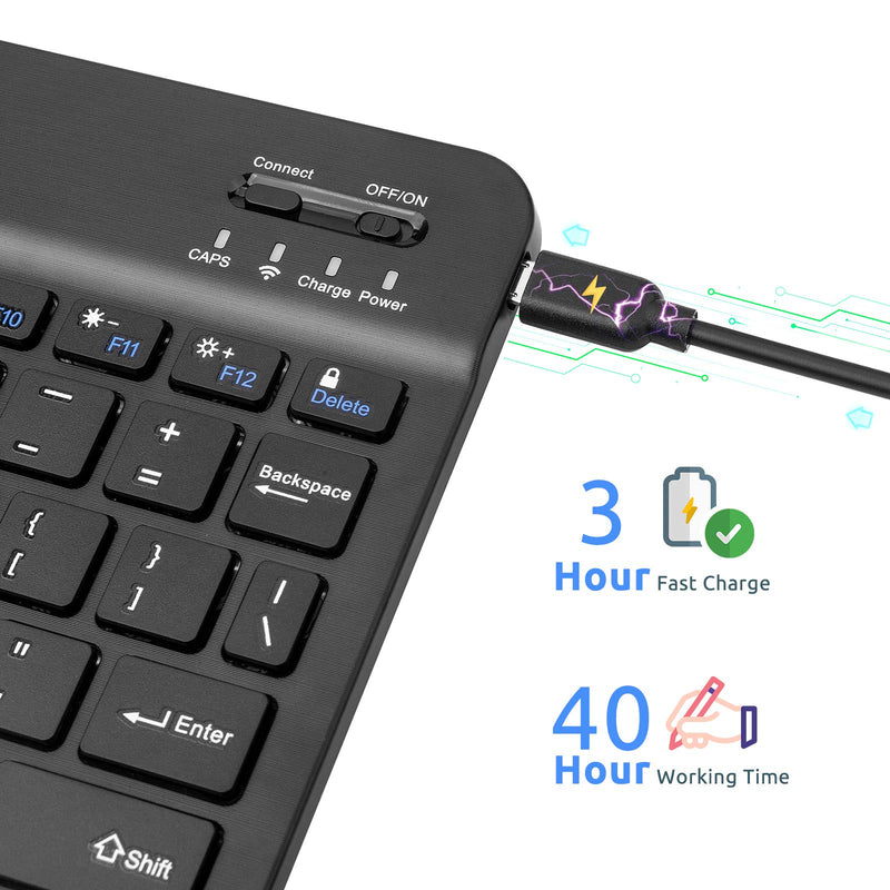 Wireless Keyboard for Surface Go 2 (2020),Universal Slim Portable Bluetooth Keyboard Compatible with Surface Go 2 (2020) Keyboard with Built in Rechargeable Battery,Black