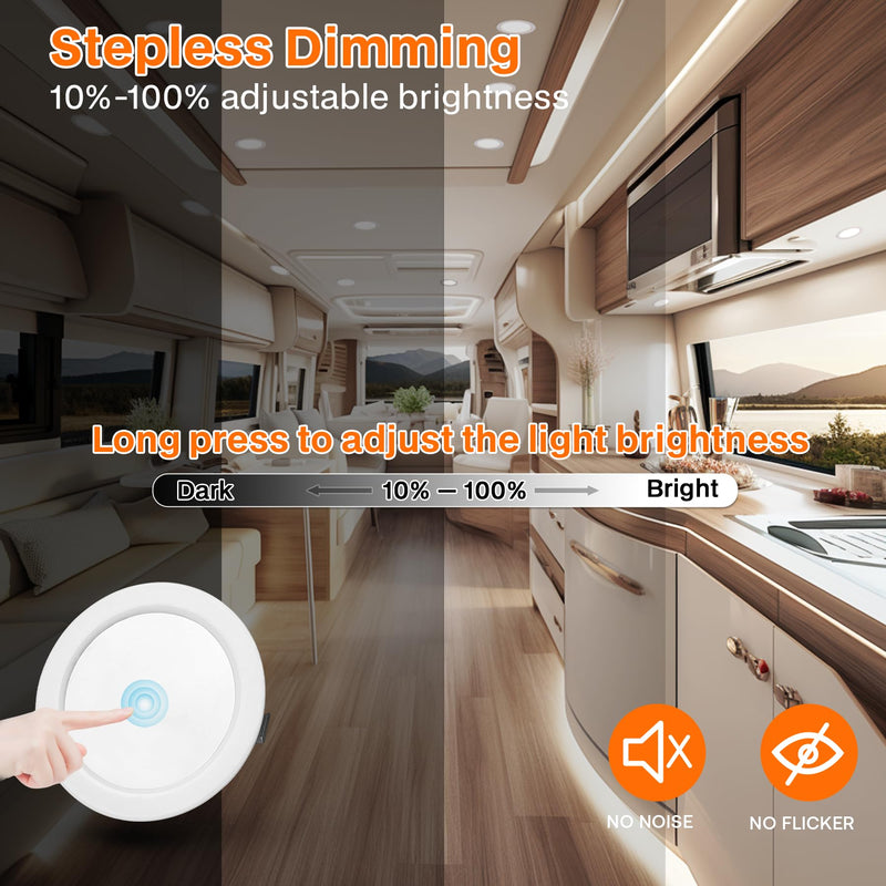 URing Set of 3 LED Recessed Spotlights, 12 V, Dimmable, 3 W Ceiling Spotlights, 55-58 mm Spotlights, 12 V, 3000 K, Warm White, 4000 K, Neutral White, 6000 K, Cool White, Recessed Spotlights, LED 15 mm