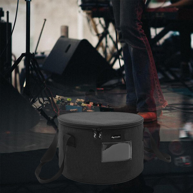 Accessories Bag for Guitar, Bass, Keyboard, Drums Cables & Adapters Multi-Function Round Storage, Internal Mesh Pocket for Connectors, Convenient and Stylish Music Gear Organizer.