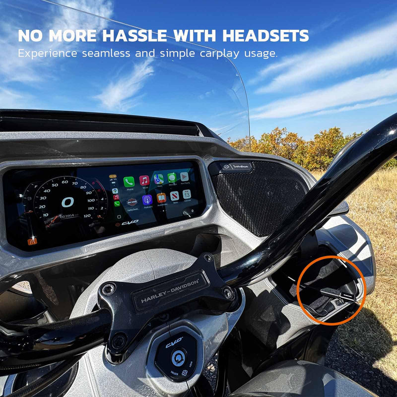 MaedHawk Bypass Motorcycle CarPlay Bluetooth Headset Adapter with Passthrough USB-C Charging Port