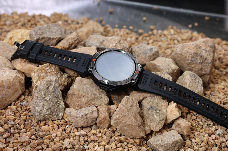 Military Smart Watches for Men Built-in GPS 3ATM Waterproof LED Flashlight | 1.45" Rugged Tactical Smartwatch with Compass/110+ Sports Modes Fitness Tracker with HR/SPO2/Sleep Monitor for iPhone Android Black orange