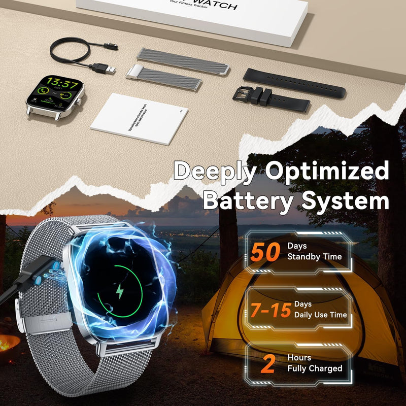 Smart Watch for Men Women Fitness Tracker: Make Answer Call Digital Mens Watches Waterproof Running Pedometer Smartwatch for Android Phone iPhone Samsung Compatible Sleep SpO2 Heart Rate Monitor Step