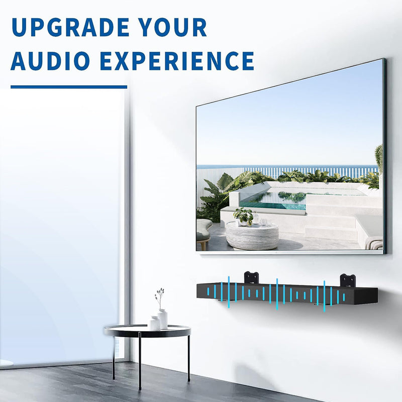 Suixing Sound Bar Mounts Universal Soundbar Wall Mount Bracket Kit for Most of Soundbars Wall Mount Shelf Mounting Brackets(Curved 3.54 INCH) Black_3.54" Length 3.54"