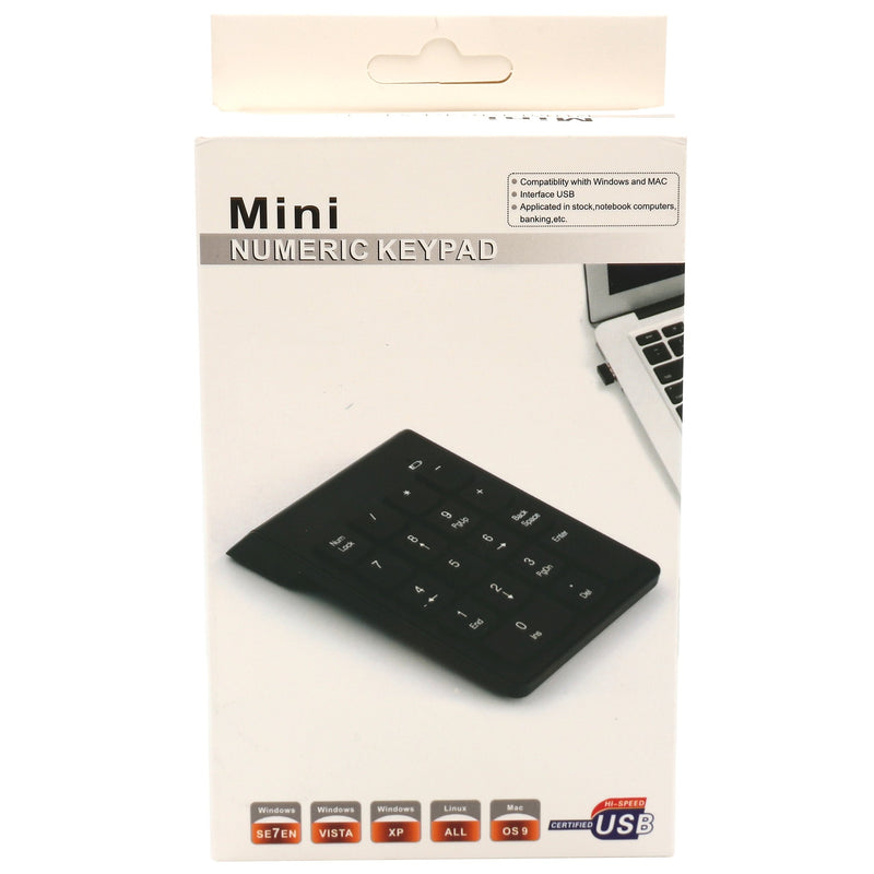 Connectland USB Numeric Keypad, USB 18 Key Number Numeric Keypad Keyboard for Laptop/Notebook PC Computer, Black (CL-USB-NUMSPC)