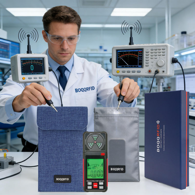 Faraday Bag for Phones,4-Layer Faraday Cage & Signal Blocking Pouch with Magnetic Closure,Anti-Tracking for iPhone Samsung & All Cell Phone (Blue) Blue
