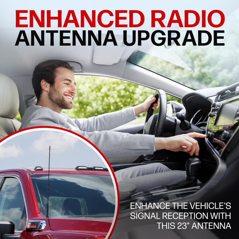 [AUSTRALIA] - Votex 23 Inch TheCatsPajamas Short EPDM Rubber Replacement Antenna for Ford F150, F250, F350, Chevrolet Silverado, GMC Sierra, Jeep Wrangler, Toyota Tacoma, Tundra FJ Cruiser - Car Wash Proof 