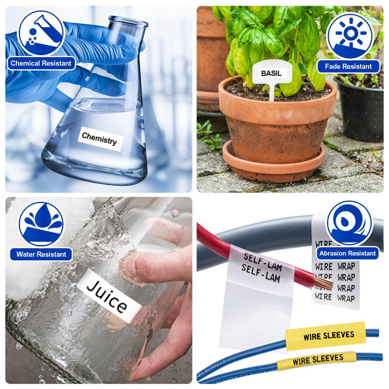 10-Pack Label Maker Tape Replacement for TZe231 Brother P Touch Label Maker Tape 12mm 0.47 Inch Laminated White Tz Tape Compatible with PT-D210 PT-D200 PT-D220 PT-H100 PT-H110 PT-D600, Black on White 10