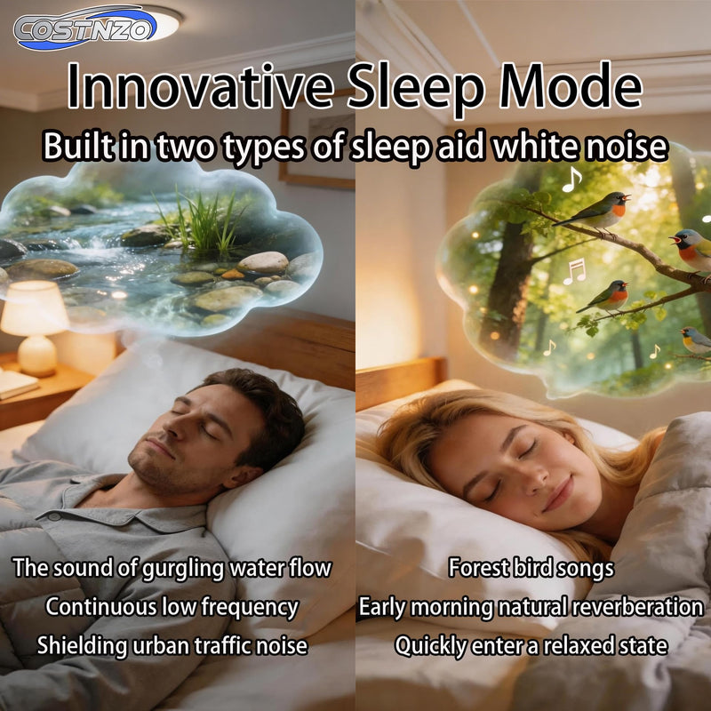 Efficient Noise Cancelling Sleep Earbuds for Side Sleepers (Beige) | Built in Sleep Mode, 2 Natural Sounds White Noise, Sleeping Earbuds Beige