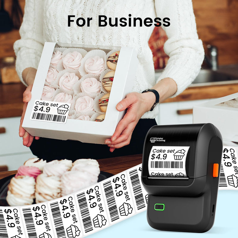 [AUSTRALIA] - Label Maker, Thermal Label Maker, Barcode Label Printer for Small Business, Bluetooth Label Maker Machine Compatible with Phone & PC, Inkless Portable Label Makers for Address, Logo, Barcode Black 