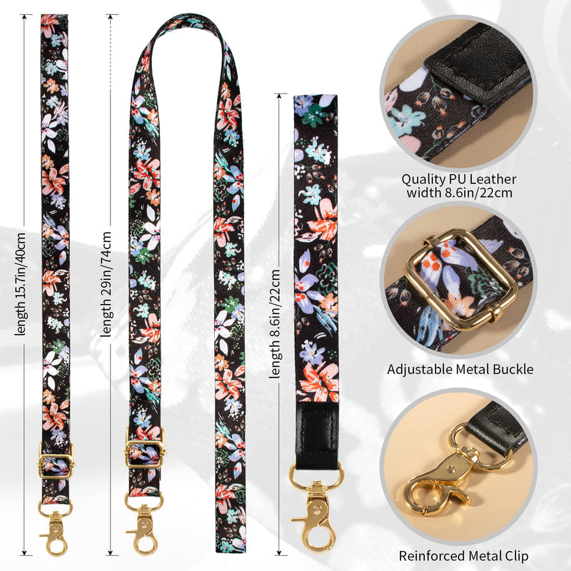 Cell Phone Lanyard, Phone Lanyard Crossbody, Wrist Strap, lanyards for Keys, Universal Adjustable Shoulder Neck Straps for iPhone Case ID Badges 3-pretty Flowers