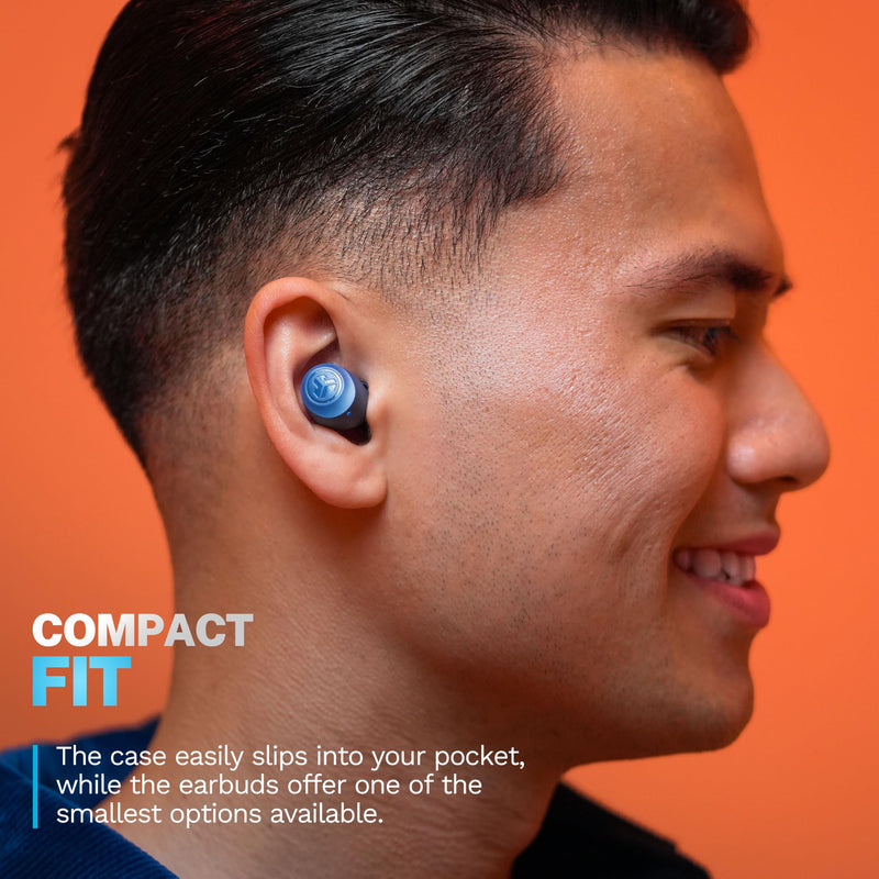 JLab Go Air Pop+ True Wireless Bluetooth Earbuds in Navy Blue Plus Cloud Foam Mnemonic Earbud Tips