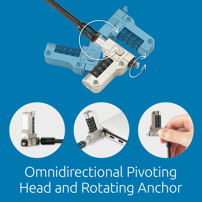 Kensington Slim N17 2.0 Combination Laptop Lock for Wedge-Shaped Slot Dell Laptops (K65094WW)