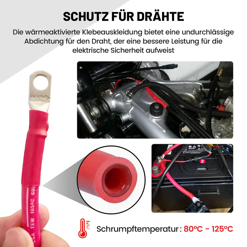 [AUSTRALIA] - RED WOLF Heat Shrink Tube Set with Adhesive 3:1 Shrink Ratio Double Wall Heat Shrink Tube Waterproof Heat Shrink Tube Red & Black 270 Pieces 
