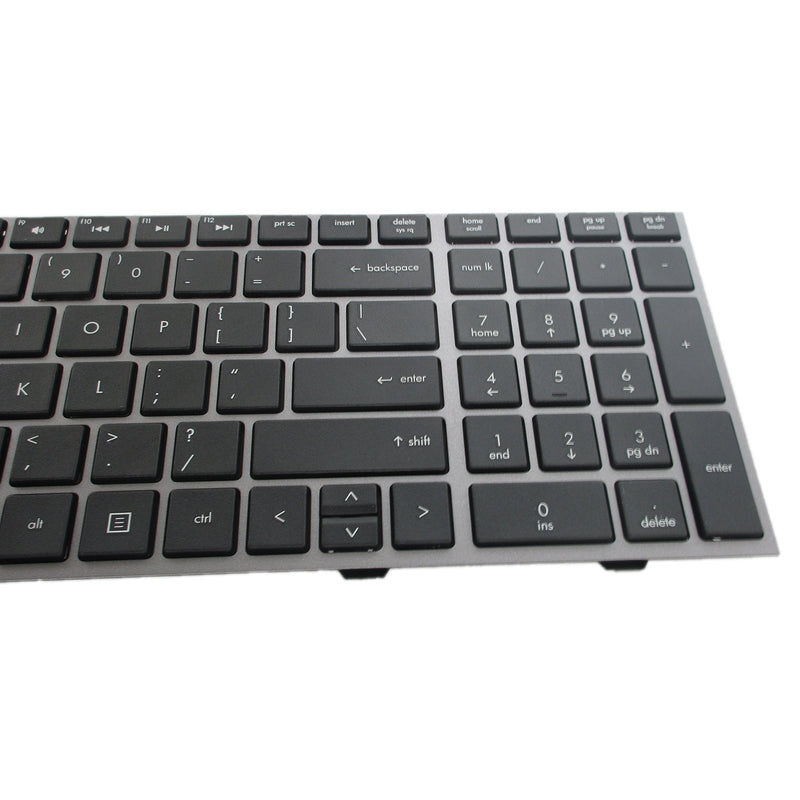 SUNMALL New Laptop Keyboard with Frame for HP ProBook 4540s 4540 4545s Series Compatible with Part Number 702237-001 683491-001 701485-001 Black US Layout Silver frame