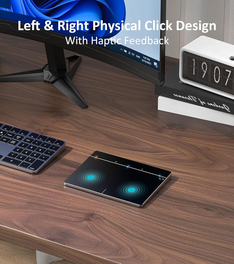 Wireless Trackpad Multi-Touch Surface Bluetooth Touchpad with High Precision Navigation for Windows10/11/Desktop/Laptop/Notebook Computer PC (MG3 Black) MG3 Black