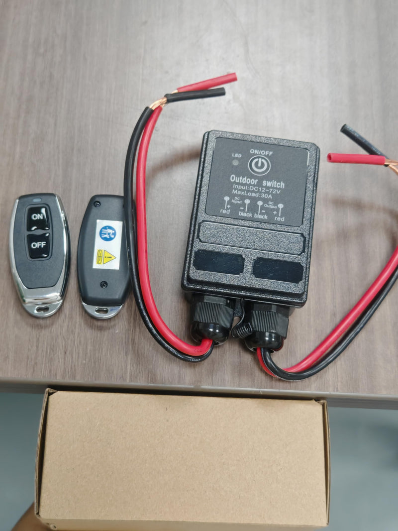 Waterproof Remote Control Relay Switch, 328ft Long Range Wireless Remote Switch,DC 12V-72V Relay RF Remote Control Switches for Outdoor Light